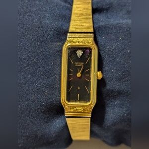 (34)Vintage Citizen CQ Watch Women's Gold Tone…